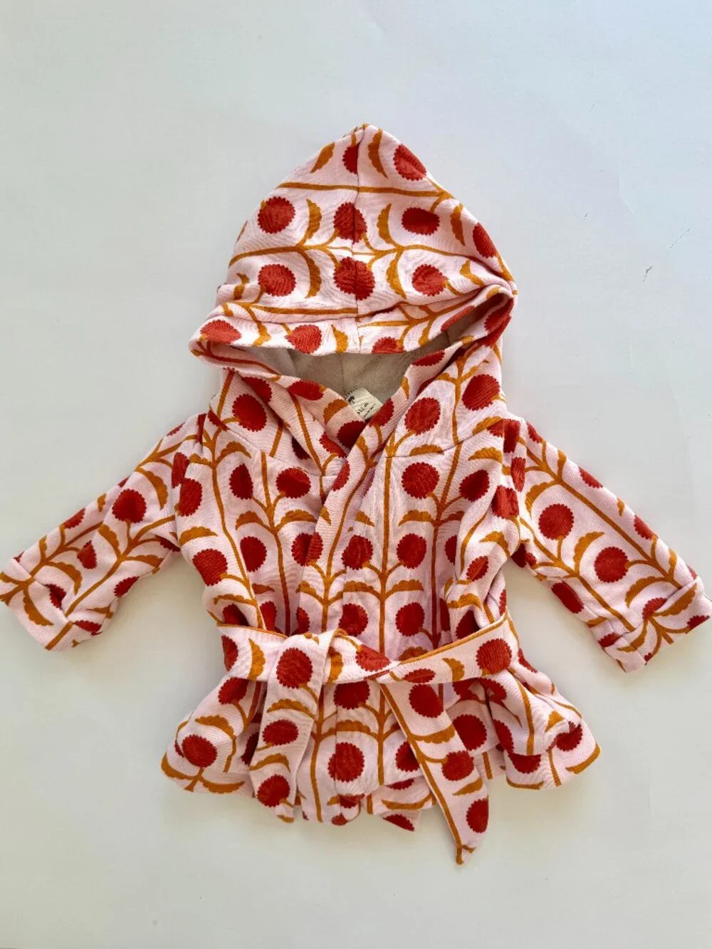 Kate Quinn Organic Cotton Hooded Robe Floral 0-12m